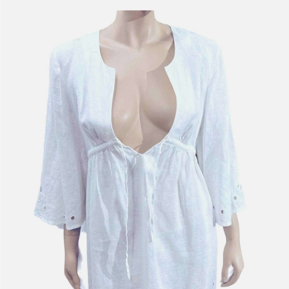White linen DVF summer dress